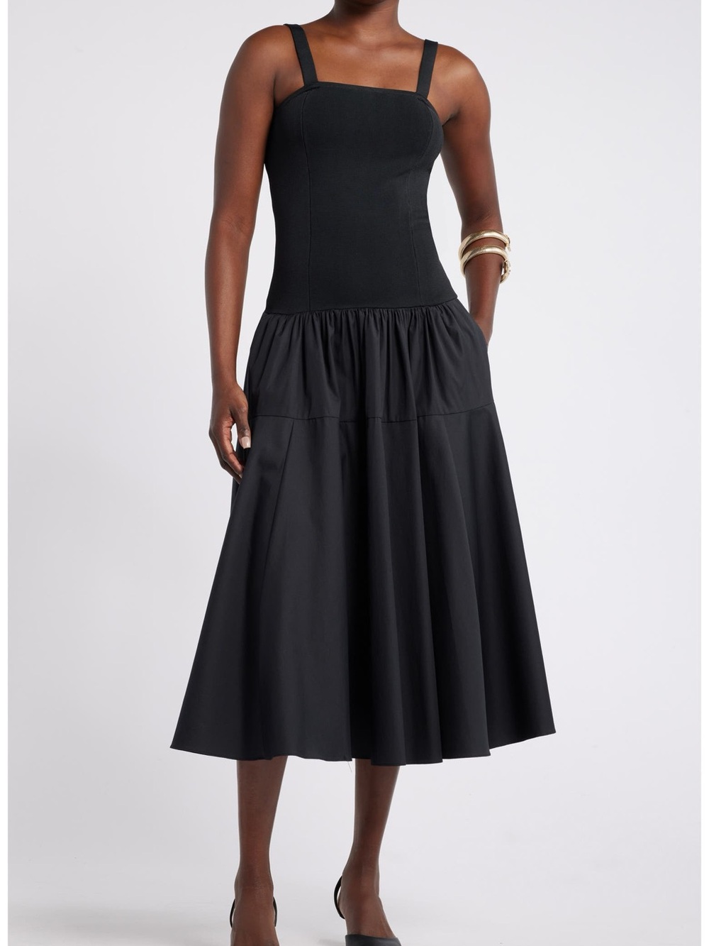 House of Aama for Nordstrom Lana Mixed Media Dress